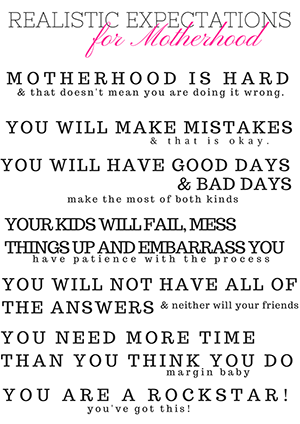 Realistic Expectations for Motherhood