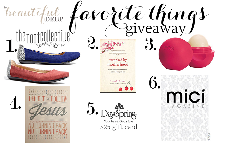 Favorite Things Giveaway - 6 favorite things that you can win (plus 8 more bloggers giving away their favorite things)